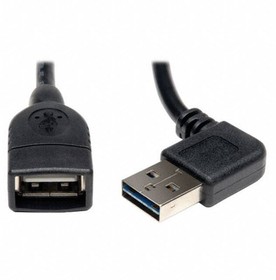 Фото 1/2 UR024-18N-RA, USB Cables / IEEE 1394 Cables 18" USB 2.0 Uni Rvr Cable Right M/F 18"