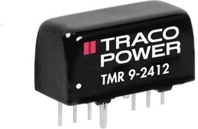 TMR 9-1215, Isolated DC/DC Converters - Through Hole 9-18Vin 24Vout 375mA 9W SIP Iso DC/DC