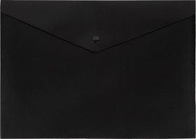 Фото 1/3 Папка-конверт на кнопке Attache А4, пл 180 мкм, 10шт/уп, черная непрозр