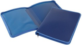 Фото 1/2 Папка-конверт на молнии с 3-х сторон пластиковая, внутр.карман,синяя