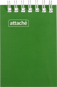 Фото 1/4 Блокнот на спирали А7 60л. ATTACHE,т.-зеленый, блок 60г, обложка 215г