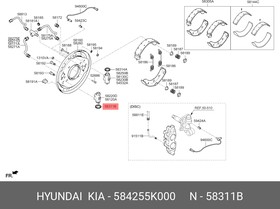 58425-5K000, Регулятор HYUNDAI HD65,72,78 цилиндра тормозного левый OE