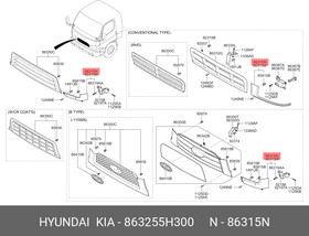 86325-5H300, Накладка фары HYUNDAI HD35 (17-) правая OE