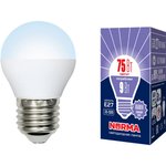 Светодиодная лампа LED-G45-9W/DW/E27/FR/NR. Форма шар, матовая. UL-00003827
