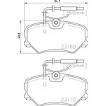 MDB1869, 23169/19.4mm/Торм.колодки CITROEN ZX/PEUGEOT 306 2.0 16v 92-01 (sis ...