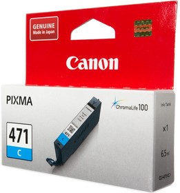 Фото 1/9 Картридж струйный Canon CLI-471C 0401C001 голубой для Canon Pixma MG5740/MG6840/MG7740