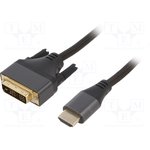 Cablexpert Кабель HDMI-DVI , 4K, 19M/19M, 1.8м, single link, пакет (CC-HDMI-DVI-4K-6)