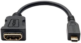 P142-06N-MICRO, HDMI, Displayport & DVI Connectors 6" MICRO HDMI ADPTR CBL M/F