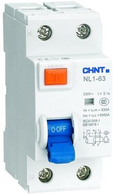Фото 1/6 Выключатель дифференциального тока (УЗО) 2п 63А 30мА тип AC 6кА NL1-63 (R) CHINT 200214