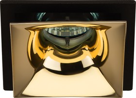 Фото 1/7 Встраиваемый светильник декоративный ЭРА KL102 BK/GD MR16 GU5.3 черный золото Б0056358