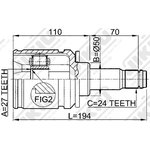 JC21067L, JC21067L_ШРУС внутренний к-кт !\ Toyota Camry (ACV30/MCV30) 01-06