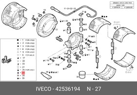 42536194, РМК тормозного механизма| (м) пальцы, пружины, смазка\IVECO Eurotrakker
