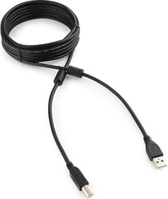 Кабель USB 2.0 Pro, AM/BM, 4.5 м, экранированный, 2 ферритовых кольца, черный, пакет CCF2-USB2-AMBM-15