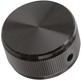 Фото 1/3 KN1251B1/4, 31.8mm Black Potentiometer Knob for 6.35mm Shaft Splined, KN1251B1/4