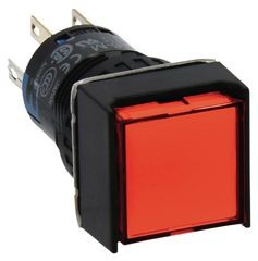 AL6Q-A24PR, Illuminated Pushbutton Switch Latching Function 2CO LED 24 VDC / 220 VAC Red None