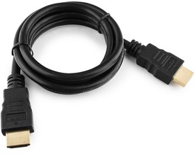 Фото 1/6 Кабель HDMI, 1м, v2,0, 19M/19M, медь, черный, позол.разъемы, экран, пакет CC-HDMI4-1M