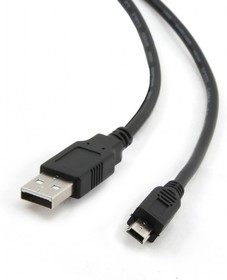 Bion Кабель интерфейсный USB 2.0 AM/miniBM, позолоченные контакты, ферритовые кольца, 1.8м, черный [BXP-CCP-USB2-AM5P-018]