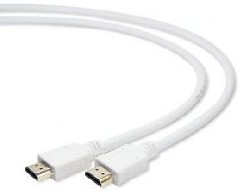 Фото 1/2 Кабель HDMI Gembird/Cablexpert , 1.8м, v1.4, 19M/19M, белый, позол.разъемы, экран, пакет(CC-HDMI4-W-6)