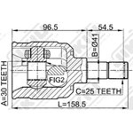 jc23034, ШРУС внутренний (30x41x25) Mitsubishi Galant Lancer Legnum Mirage