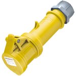 179A, ProTOP IP44 Yellow Cable Mount 3P Industrial Power Socket, Rated At 16A, 110 V