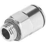 NPQM-D-G18-Q6-P10, Straight Threaded Adaptor, G 1/8 Male to Push In 6 mm ...