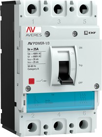 Фото 1/4 Выключатель автоматический 3п 25А 35кА AV POWER-1/3 TR AVERES EKF mccb-13-25-TR-av