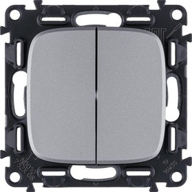 Фото 1/10 752908, Valena Allure - Переключатель на 2 направления двухклавишный, алюминий (инд. упаковка)