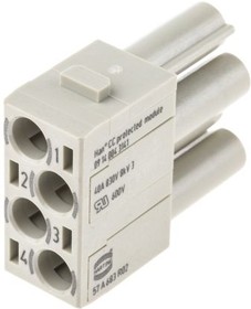 Фото 1/8 Socket contact insert, 4 pole, unequipped, crimp connection, 09140043141