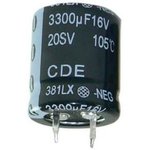 381LX183M016H032, Aluminum Electrolytic Capacitors - Snap In 18000uF 16V 20% tol
