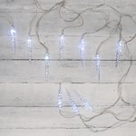 303-068, Гирлянда Сосульки 1,5х0,25 м, прозрачный провод, белый цвет свечения
