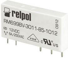 Реле RM699BV-3211-85-1012, 1CO, 0.05A(30VAC/36VDC), AgSnO2/Au 3µm, 12VDC, для печатных плат и цоколя, IP67