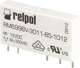 Реле RM699BV-3011-85-1060, 1CO, 6A(250VAC/30VDC), AgSnO2, вертикальное исполнение, для печатных плат и цоколя, 60VDC, IP67