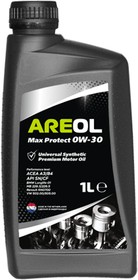 0W30AR057, AREOL Max Protect 0W30 (1L)_масло моторное! синт.\ ACEA A3/B4, API SN/CF, MB 229.3/226.5, VW 502.00