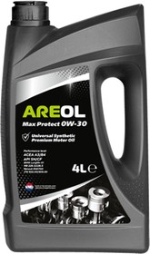0W30AR058, AREOL Max Protect 0W30 (4L)_масло моторное! синт.\ACEA A3/B4, API SN/CF, MB 229.3/226.5, VW 502.00