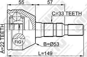 Фото 1/5 JC34011, ШРУС