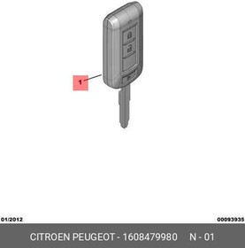 1608479980, Высокочастотный передатчик ключа CITROEN C4 AIRCROSS