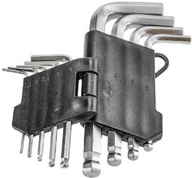 Набор шестигранных ключей HEX 1,5-10 мм, 9 предметов, CrV сталь T238879