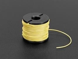 3167, Adafruit Accessories Silicone Cover Stranded-Core Wire - 50ft 30AWG Yellow