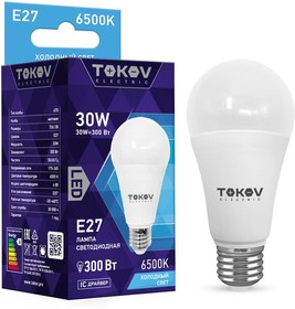 Лампа светодиодная 30Вт А70 6500К Е27 176-264В TOKOV ELECTRIC TKE-A70 ...
