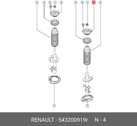 543200919R, Опора амортизатора лев RENAULT: KOLEOS \ NISSAN: X-TRAIL