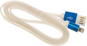 Кабель USB 2.0 AM/Lightning 8P, 1 м, мультиразъем USB A, синий, металлик, CC-ApUSBb1m
