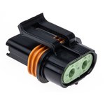 Metri-Pack 630 Automotive Connector Socket Black Cable Mount 2 Way, Crimp Termination 12033769