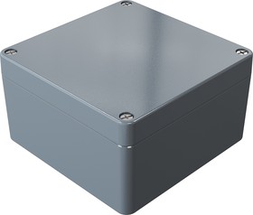 Фото 1/2 01161609, Aluminium Standard Series Grey Die Cast Aluminium Enclosure, IP66, IK09, Grey Lid, 160 x 160 x 90mm