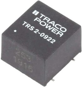 Фото 1/2 TRS 2-0922, Isolated DC/DC Converters - SMD 4.5-13.2Vin +/-12V 2W +/-83mA SMD Iso
