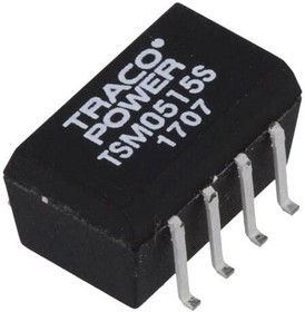 Фото 1/4 TSM 0515S, Isolated DC/DC Converters - SMD Product Type: DC/DC; Package Style: SMD; Output Power (W): 1; Input Voltage: 5 VDC +/-10%; Output