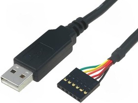 Фото 1/5 TTL-232R-5V, Модуль: проводной встроенный, UART, USB, USB A,штыревое гнездо