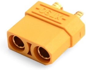 XT90H-F, Разъем XT90; female; PIN:2; for cable; soldered; 40A; 500V, AMASS | купить в розницу и оптом