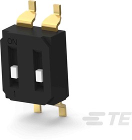 Фото 1/4 EDS02SGRSTU04Q, 2 Way Surface Mount DIP Switch SPST, Recessed Actuator