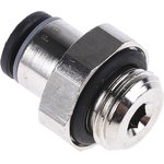3101 04 10, LF3000 Series Straight Threaded Adaptor, G 1/8 Male to Push In 4 mm ...