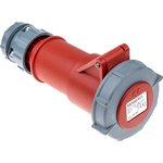 3871, PowerTOP IP67 Red Cable Mount 4P Industrial Power Socket, Rated At 16A, 400 V